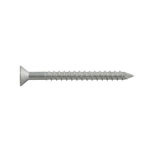 Concrete Screw Anchor, 3/16" Dia., Flat, 1-1/4" L, Stainless Steel Plain, 100 PK